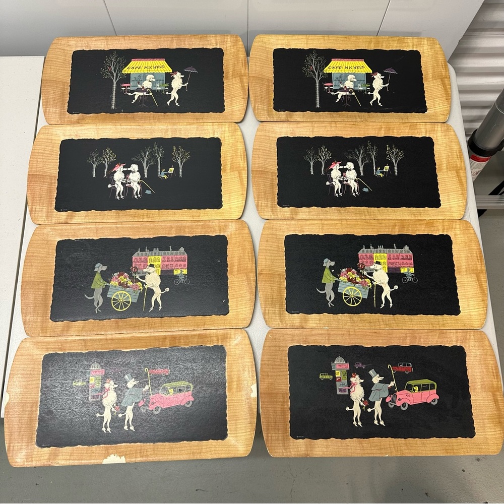 8 Vintage Wood Kentley Serving Platters - Romance of Fifi & Pepe